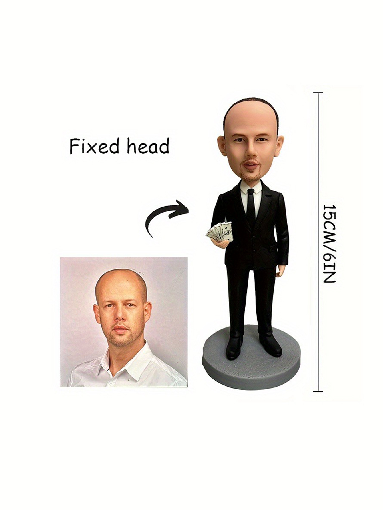 Custom Clay Cartoon Bobblehead Dolls Personalized photo customization with a slightly cartoonish, exclusive private design